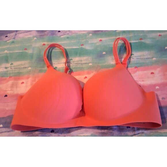 Victoria's Secret Push-Up padded underwire bra tangerine color 34D - Picture 1 of 4